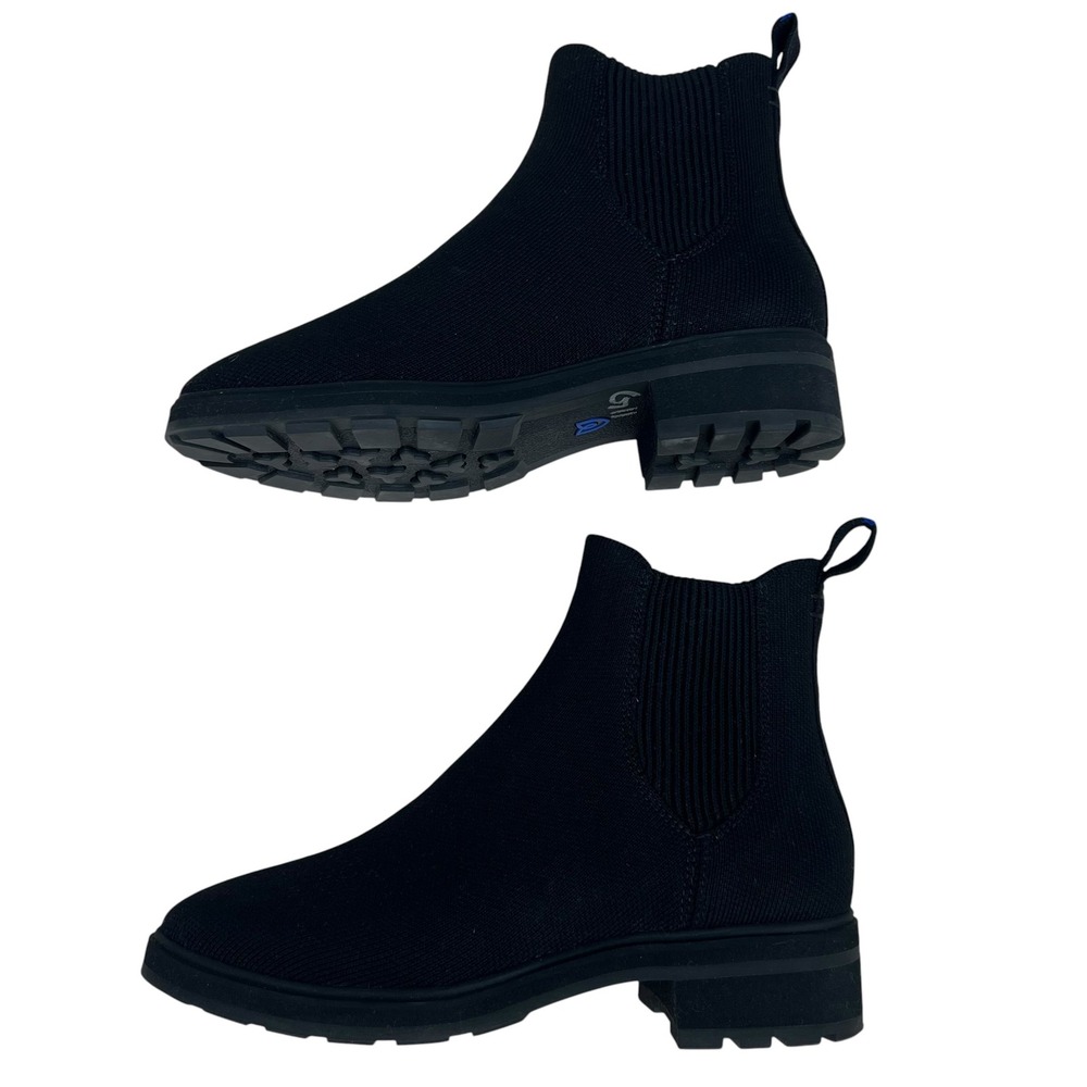 Rothy's Lug Ankle Boot in Onyx Black SZ 6.5 Sustainable Comfort Minimalist - Picture 6 of 10